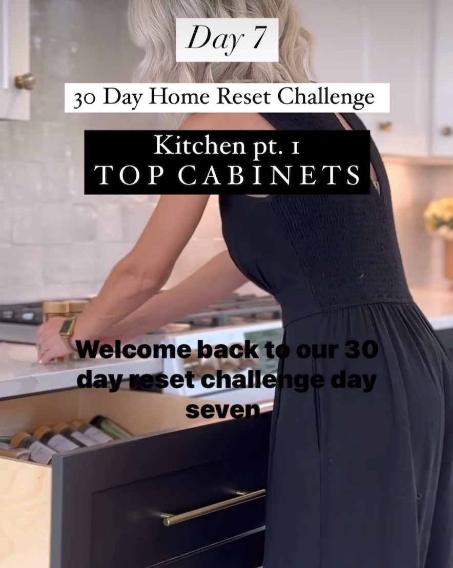 Day 7:

Today we are in the kitchen! The kitchen is the heart of the home, and also a major project to tackle, so we’re breaking it up into 3 sections. Today we’re doing top cabinets, tomorrow we’ll do bottom cabinets and bottom storage drawers, and lastly we’ll do the middle level drawers including the junk drawer, and anything else that hasn’t been addressed. 

Grab another cardboard  box (since anything you donate will likely be heavy or breakable)
Grab a white trash bag for trash 
Set your timer for 30 minutes 
And let’s go!

Start at one side of the kitchen and work your way to the other side and ask yourself the following question about each item in your upper cabinets

1. have I used this item in the last 6-12 months? If not, let it go. 
2. Is this chipped or broken? If so, let’s toss it. 
3. Do I have another item that does the same job. Like a rice cooker and instant pot, both cook rice. If you can consolidate, let the extra go. 

#LTKWatchNow #LTKStyleTip #LTKHome