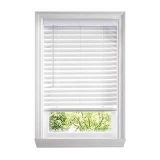 White Cordless Faux Wood Blinds for Windows with 2 in. Slats - 35 in. W x 64 in. L (Actual Size 3... | The Home Depot