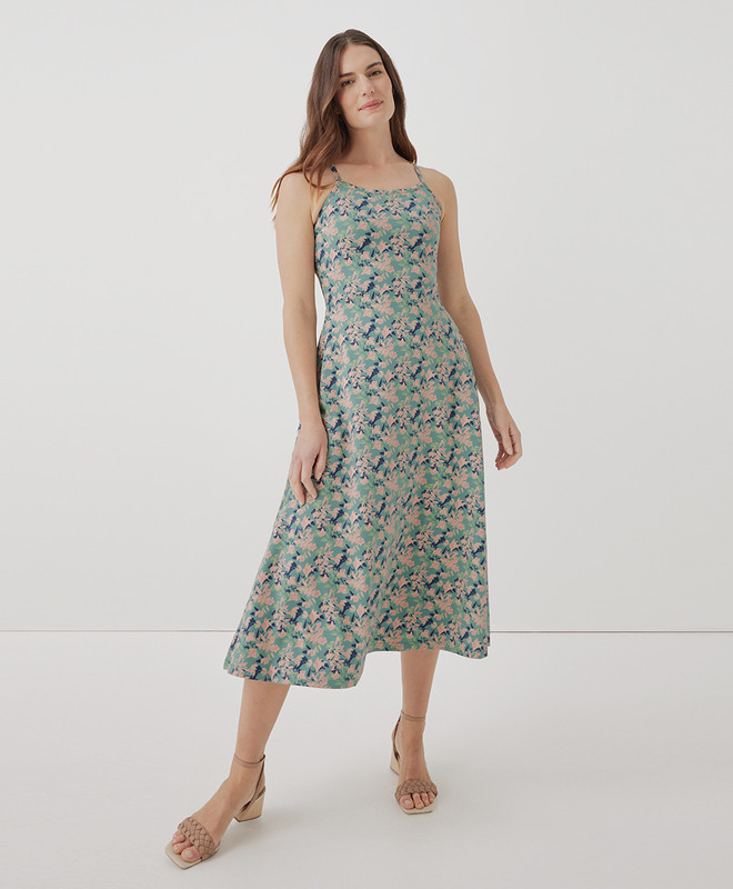 Women’s Fit & Flare Midi Dress made with Organic Cotton | Pact | Pact Apparel