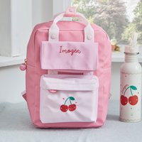 My Kids Personalised Cherries Medium Pink Backpack | My 1st Years (Global)
