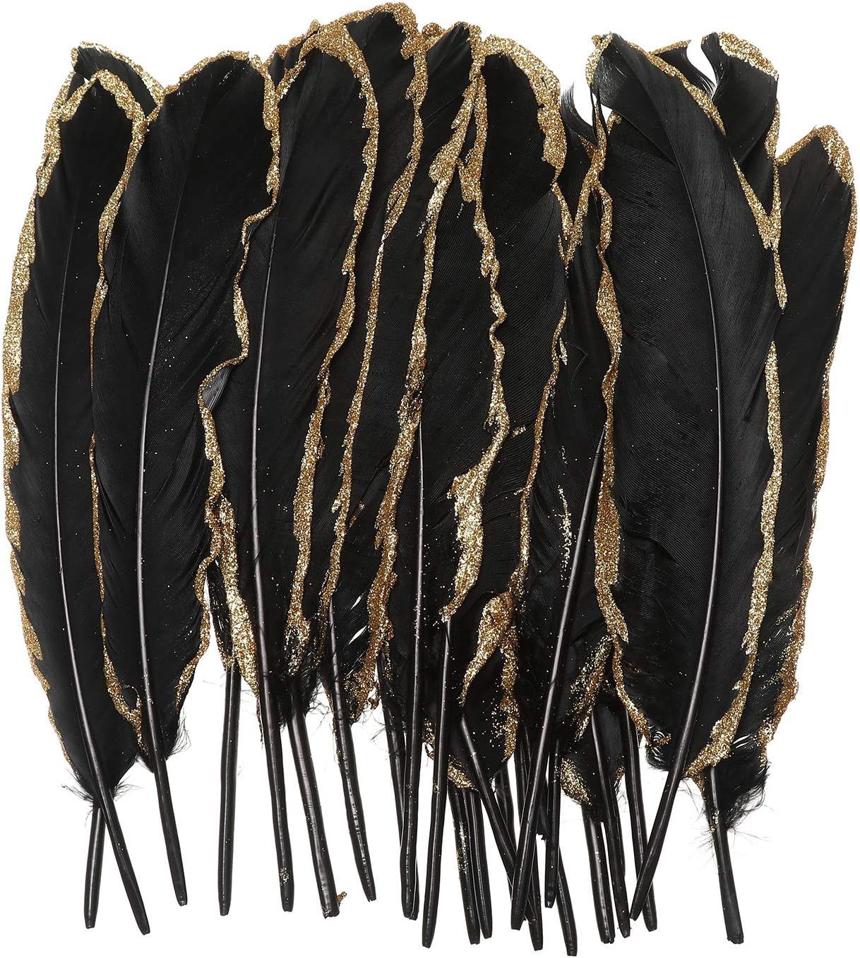 Amazon.com: 50pcs Dipped Gold & Silver Goose Feathers 6-8 inch Natural Feather Christmas Decorati... | Amazon (US)