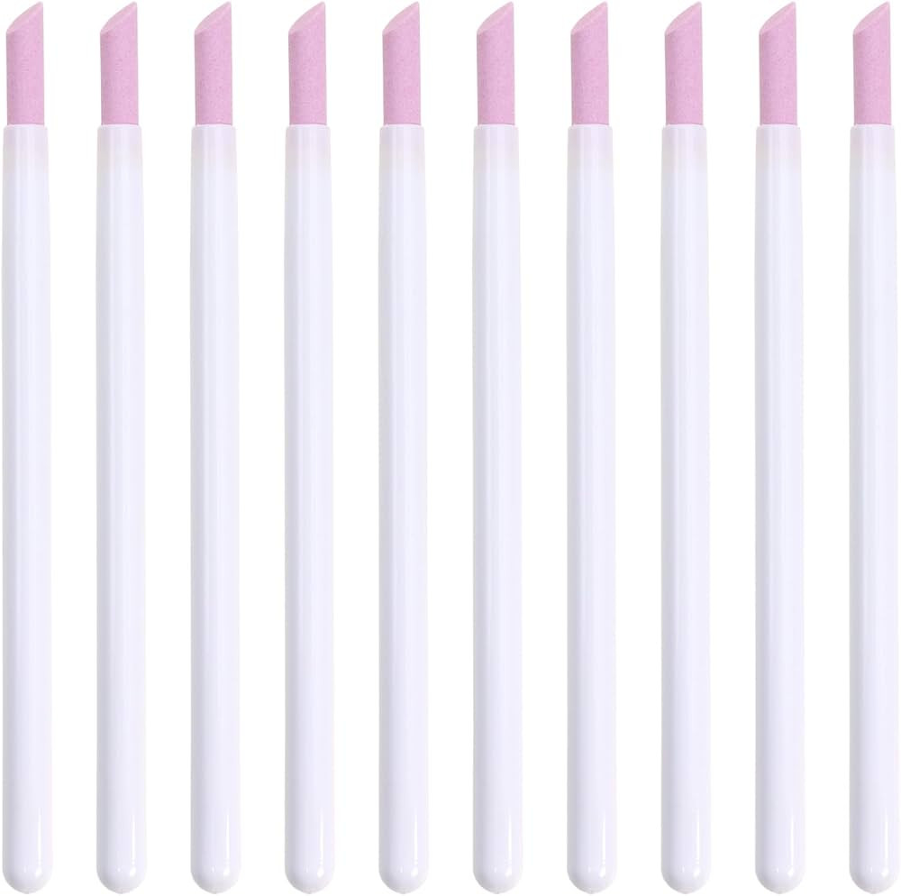 ONLYKXY 10pcs Pumice Stone Nail Cuticle Pushers Plastic Handle Trimmer Cleaning Cuticle Remover S... | Amazon (US)