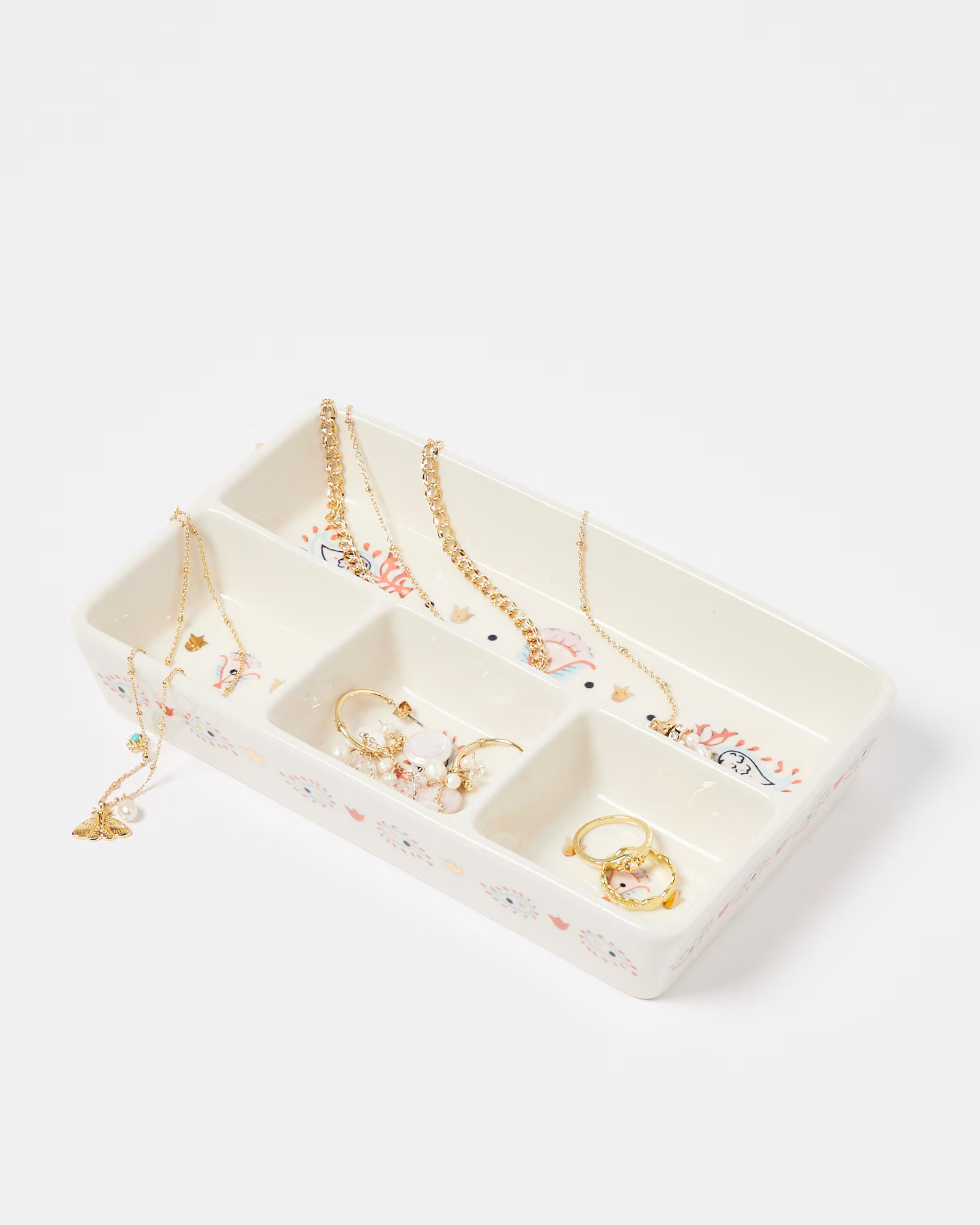 Paisley White Ceramic Tray | Oliver Bonas (Global)