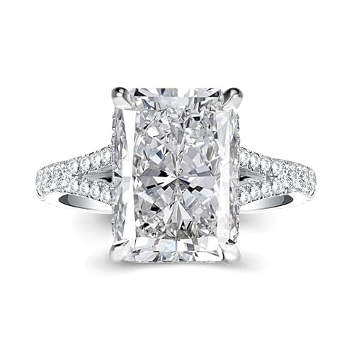 3.5/7.0ct Radiant Cut Engagement Ring,Simulated Diamond Promise Ring for Women in 925 Sterling Si... | Amazon (US)