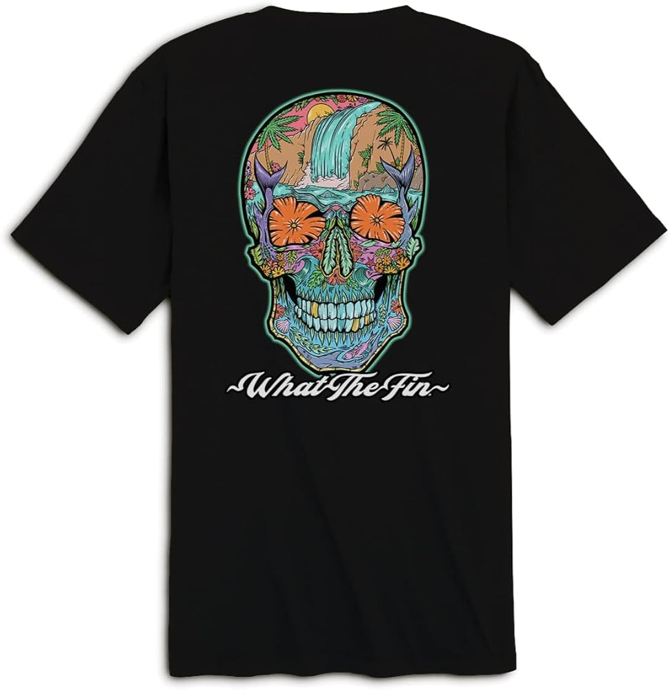 WTF WHAT THE FIN? Short-Sleeve Feels Good Soft Cotton T-Shirt - Day of Fin Surf | Amazon (US)