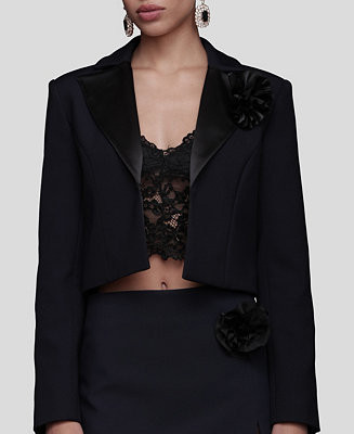Avec Les Filles Women's Lapel Cropped Blazer - Macy's | Macy's