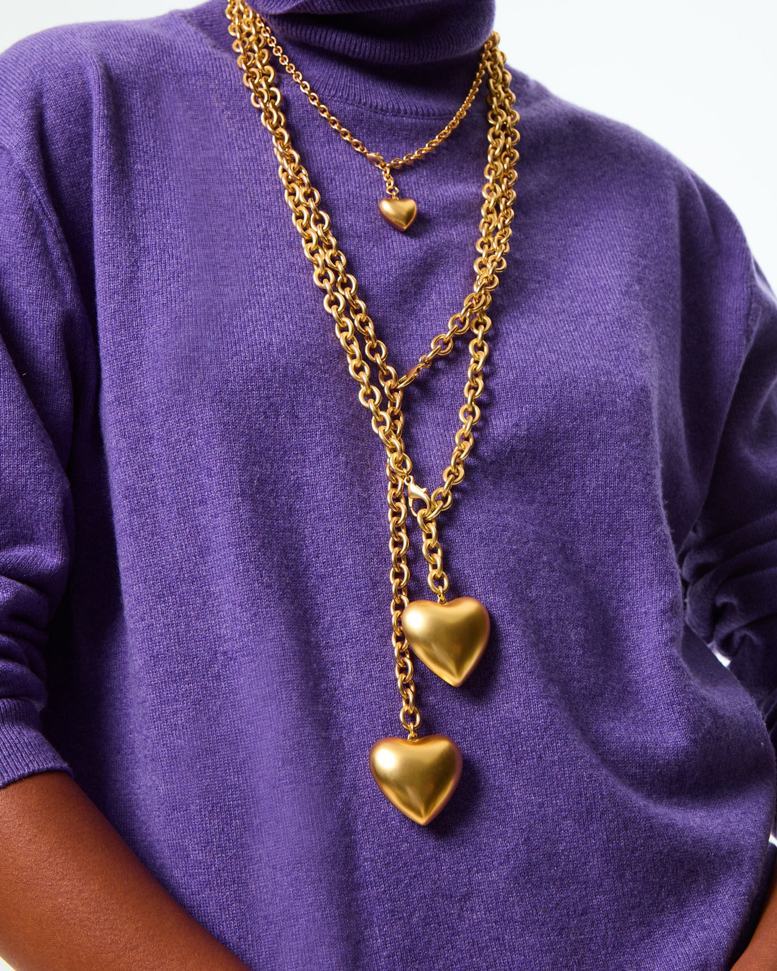 The Puffy Heart Necklace in Gold | Roxanne Assoulin