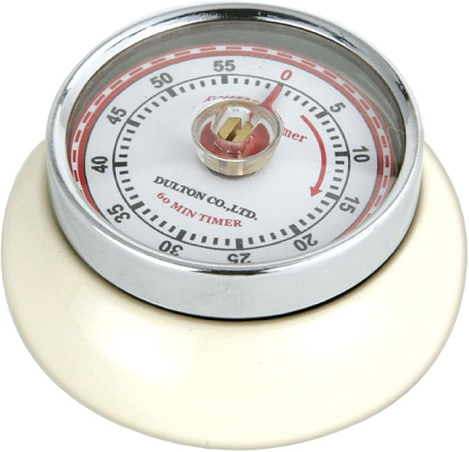 Zassenhaus Magnetic Retro Kitchen Timer, Classic Mechanical Cooking Timer (Cream) | Amazon (US)