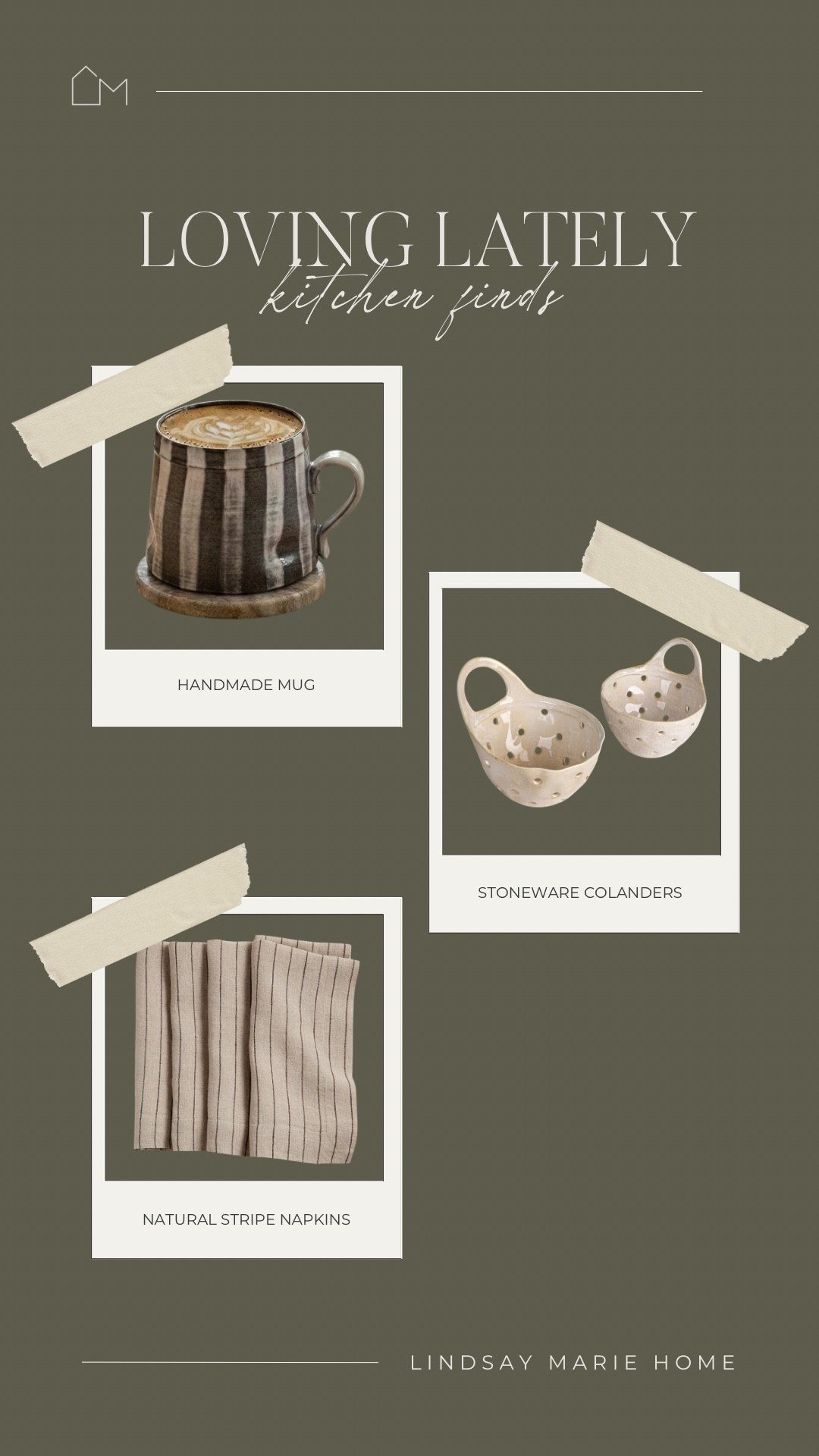 Kitchen finds I’m loving lately 🤎 

Handmade mug | stoneware colanders | linen napkins


#LTKHome