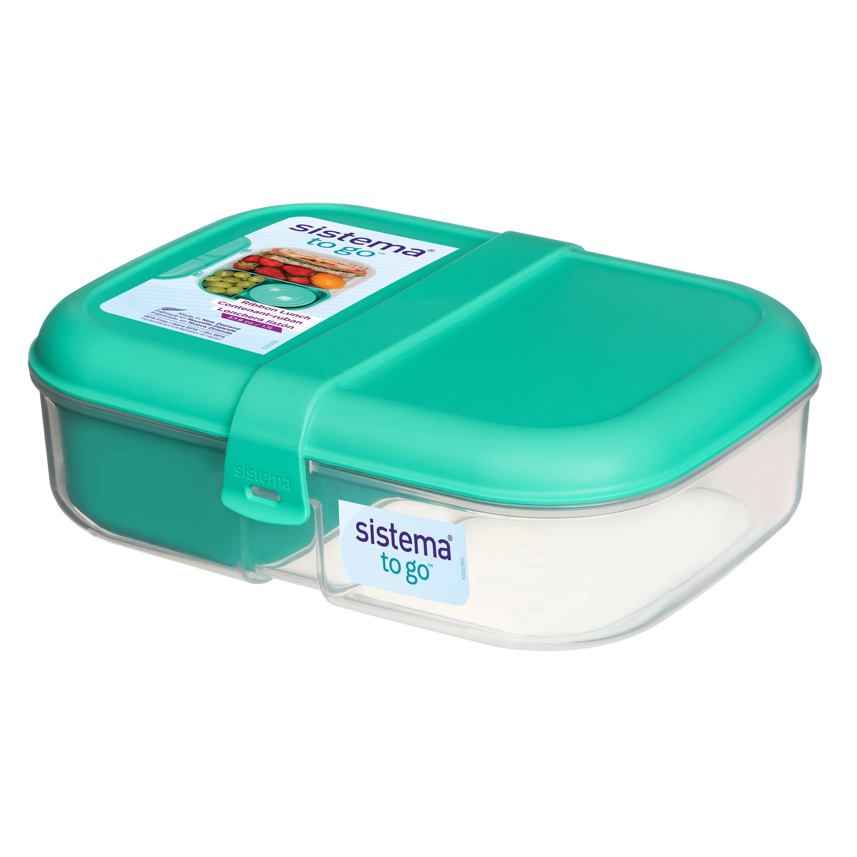 Sistema To Go Split Lunch Box, 1.1L Food Storage Container with 2 Compartments, Minty Teal | Walmart (US)