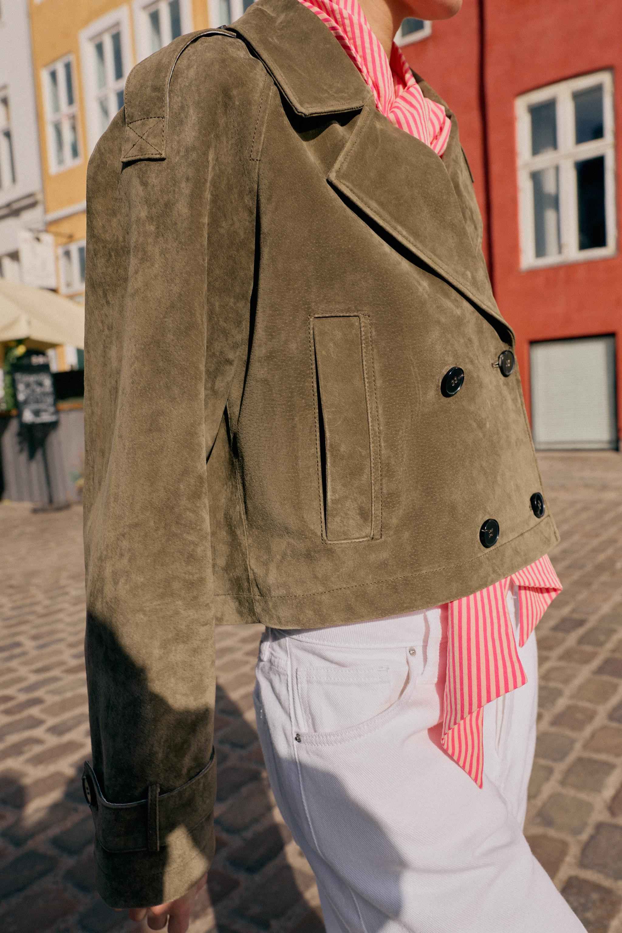 TRENCH COURT CROISÉ 100% CUIR | Zara FR