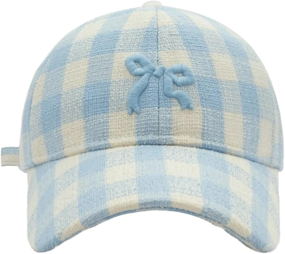 Bow-Tie Baseball Cap for Women Fashion Y2k Sun Visors Bright Color Trucker Hat Wide Brim Visor Ca... | Amazon (US)