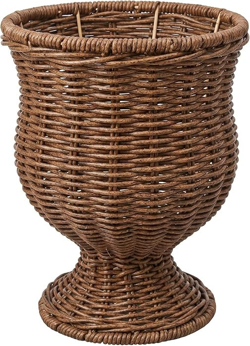 Handwoven Boho Wicker Planter Basket, Woven Decorative Storage Basket and Planter for Porch Patio... | Amazon (US)