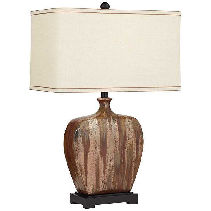 Julius Copper Drip Finish Ceramic Table Lamp | LampsPlus.com