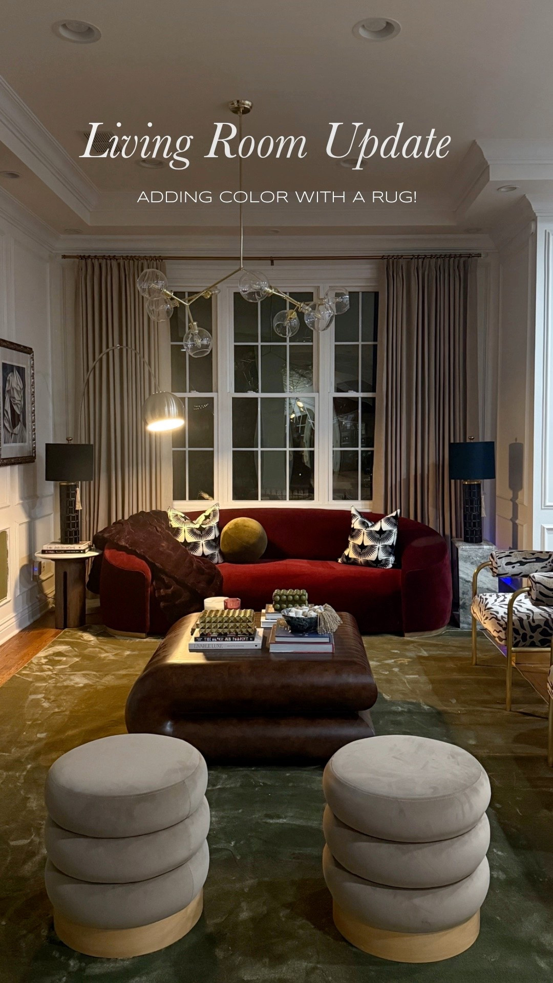 Living room update with new olive green rug from Rugs USA

#LTKdayinmylife #LTKHome