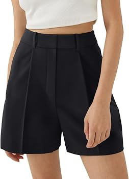 NIMIN Womens Shorts Dressy High Waisted Wide Leg Tailored Shorts Pleated Business Casual Work Tro... | Amazon (US)