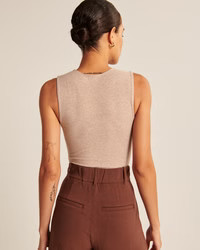 Cotton Seamless Fabric Tank Bodysuit | Abercrombie & Fitch (US)