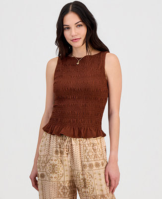 And Now This Women's Smocked Peplum Top, Macy's Exclusive - Macy's | Macy's