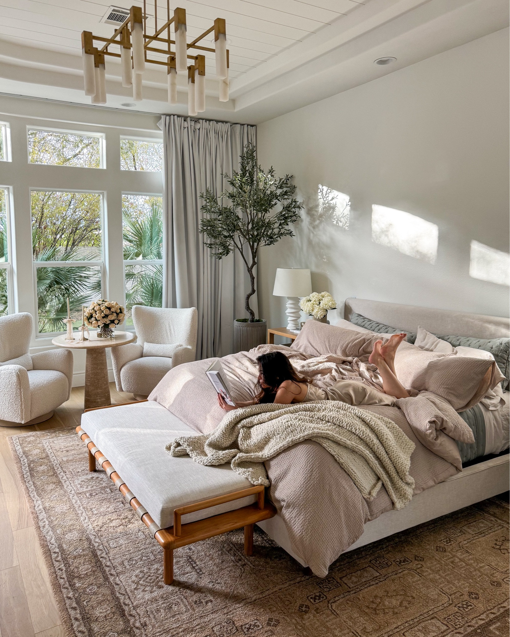 Bedding 

Bedroom, tree, bench, chairs 

#LTKfamily #LTKstyletip #LTKhome