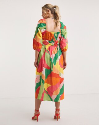 Nobody's Child Franzie Abstract Midi Dress | Simply Be (UK)