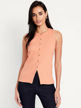 Button-Down Ribbed Top | Old Navy (US)