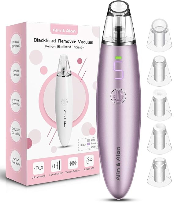 Blackhead Remover Vacuum Pore Cleaner - Alin&Alan Electric Blackhead Suction Devices USB Recharge... | Amazon (US)