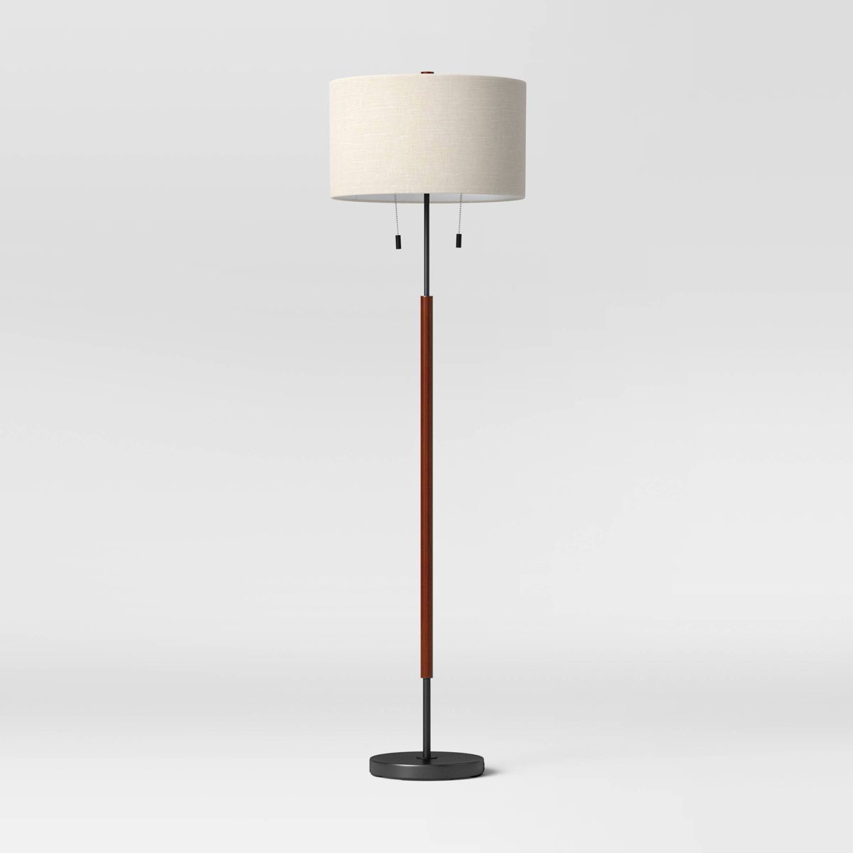 Cut Off Base Floor Lamp Black/Brown Metal/Wood - Threshold™ | Target