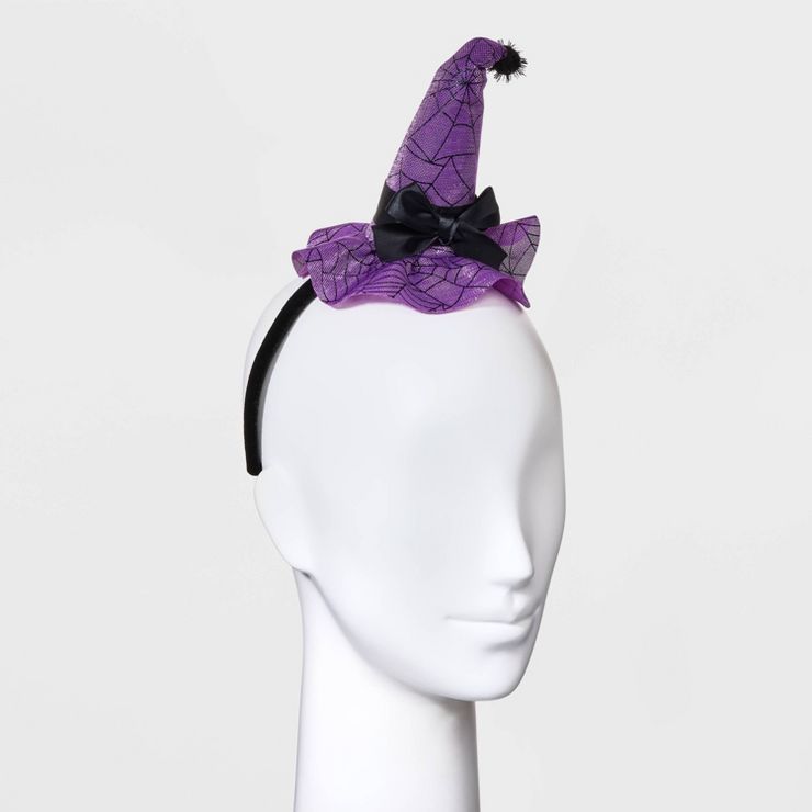 Halloween Spider Web Witch Hat Headband - Purple | Target