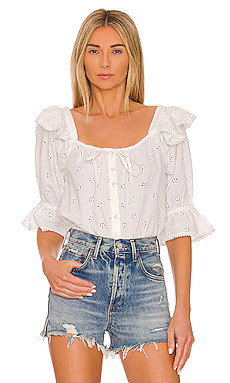 SPELL Bo Prairie Blouse in White from Revolve.com | Revolve Clothing (Global)