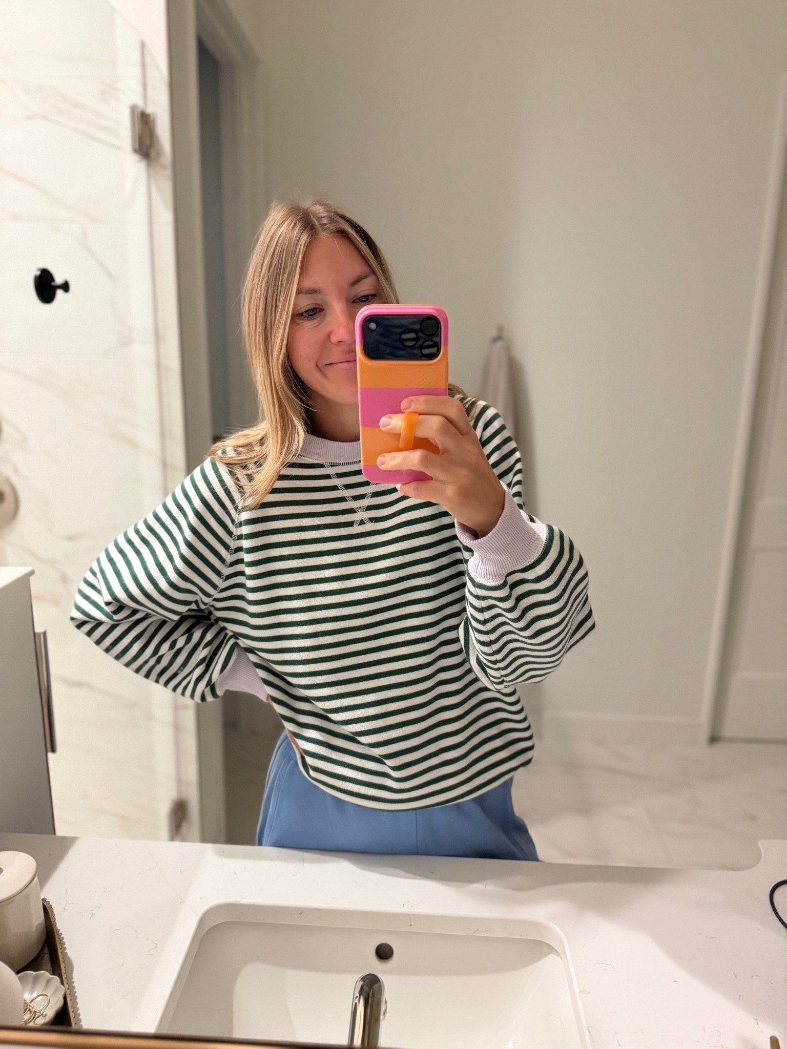 Good morning! These striped boyfriend sweatshirt is currently 46% off. It’s oversized, so soft and so cozy! 16 colors available. I’m in a S.

#LTKootd #LTKSeasonal #LTKSaleAlert