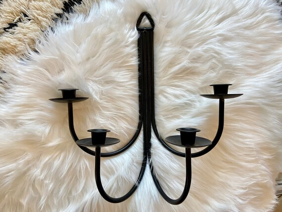 Vintage Metal Candle Holder Wall Sconce With 4 Arms Wrought | Etsy | Etsy (US)
