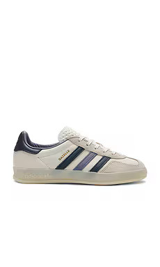adidas Originals Gazelle Indoor Sneaker in Core White, Preloved Ink Mel, & Off White from Revolve... | Revolve Clothing (Global)