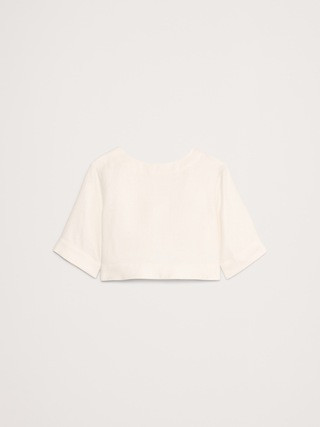 Linen Boat-Neck Cropped Top | Banana Republic (US)