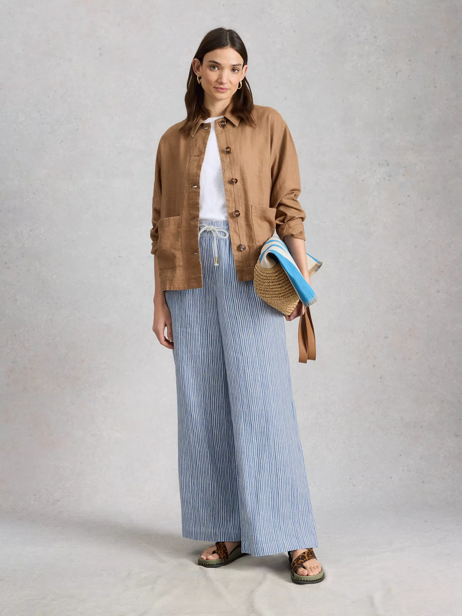 Ally Linen Wide Leg Trouser | White Stuff UK