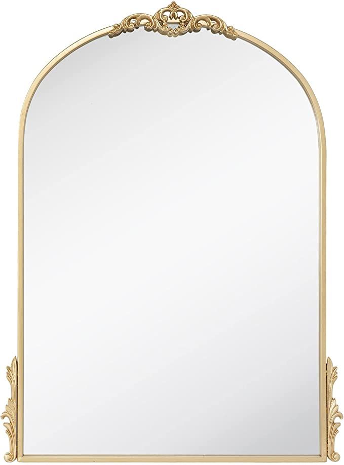 Amazon.com: Hobby Lobby Home Decor Carved Elegant Gold Arch & Flourish Wall Mirror for Vanities, ... | Amazon (US)