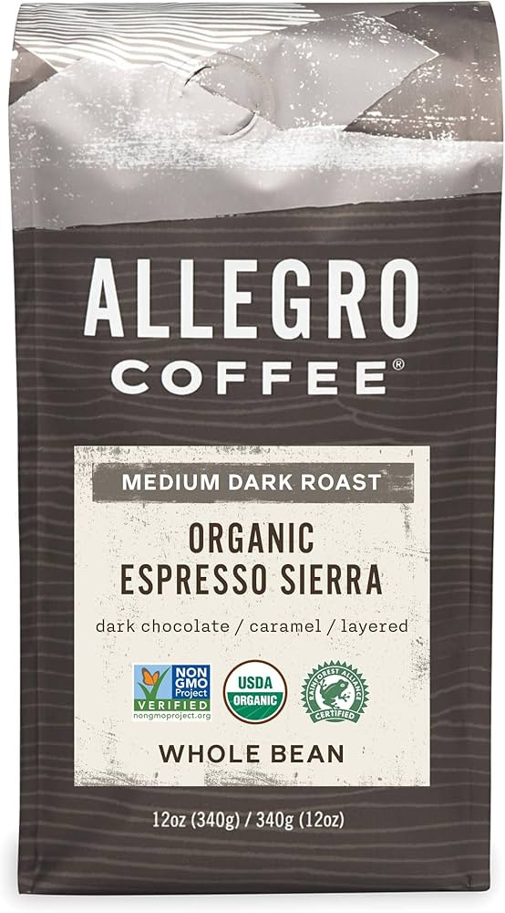 Allegro Coffee Organic Espresso Sierra Whole Bean Coffee, 12 oz | Amazon (US)