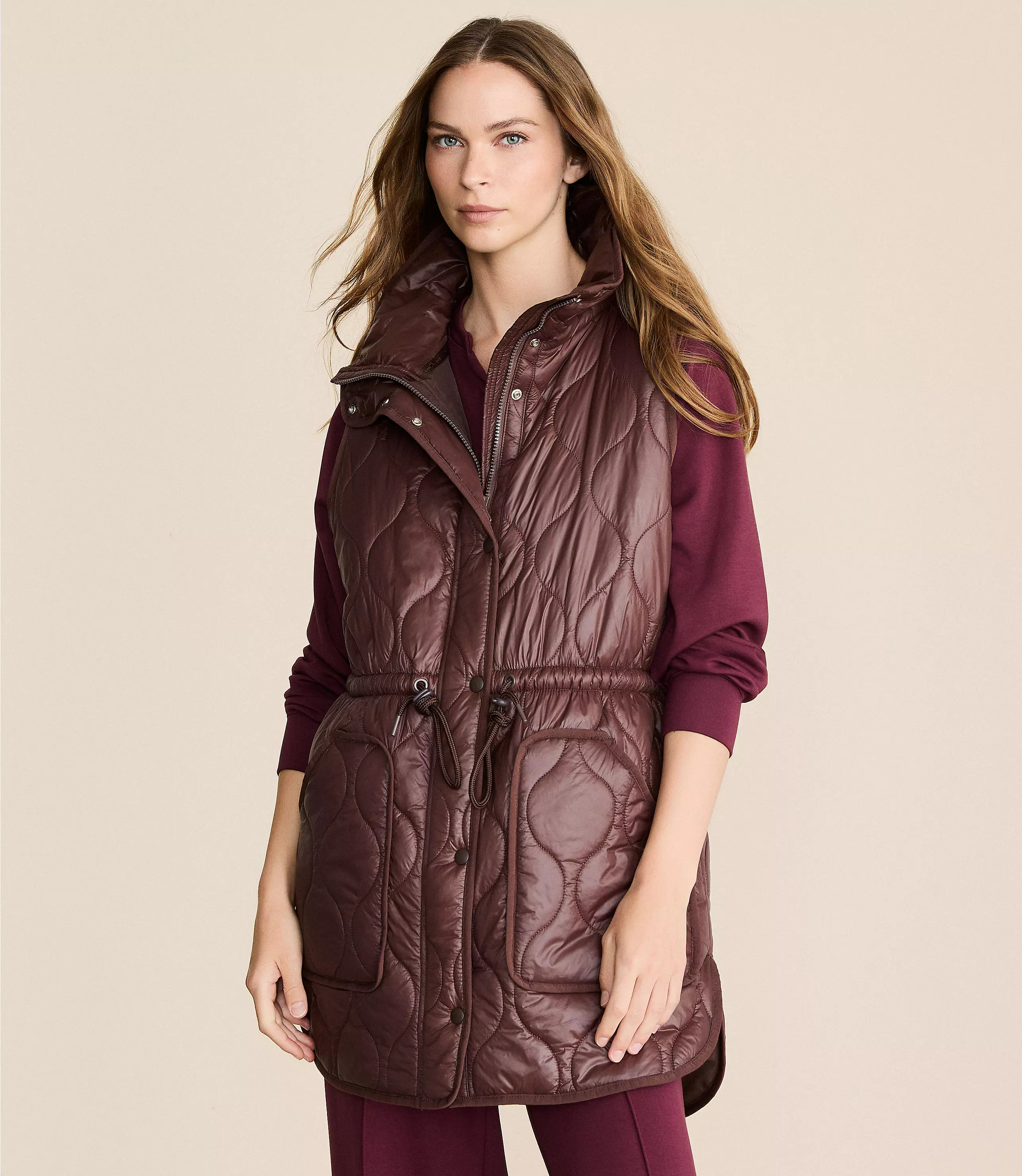 Lou & Grey Quilted Long Pocket Vest | LOFT