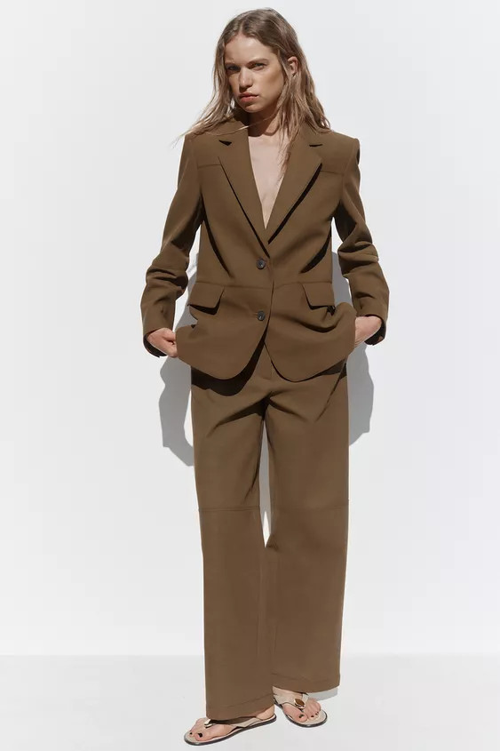 FAUX SUEDE STRAIGHT BLAZER | Zara UK