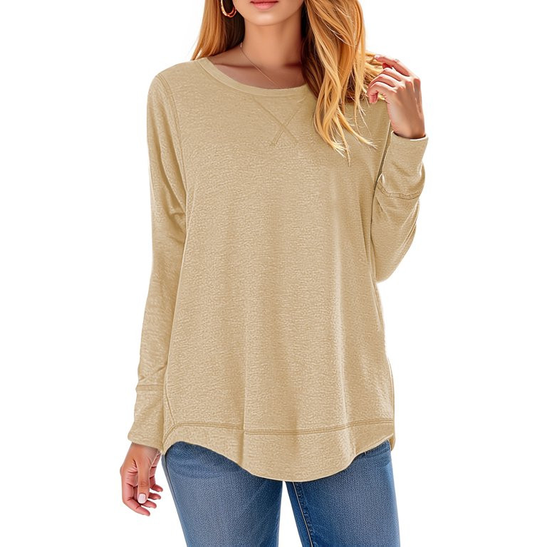 Fantaslook Womens Fall Tops Long Sleeve Shirts Casual Tunic Top Basic T Shirts Tees | Walmart (US)