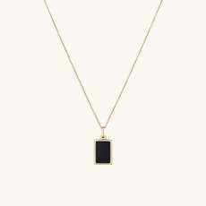 Onyx Rectangle Locket Necklace : Handcrafted in 18K Gold Vermeil | Mejuri | Mejuri (Global)