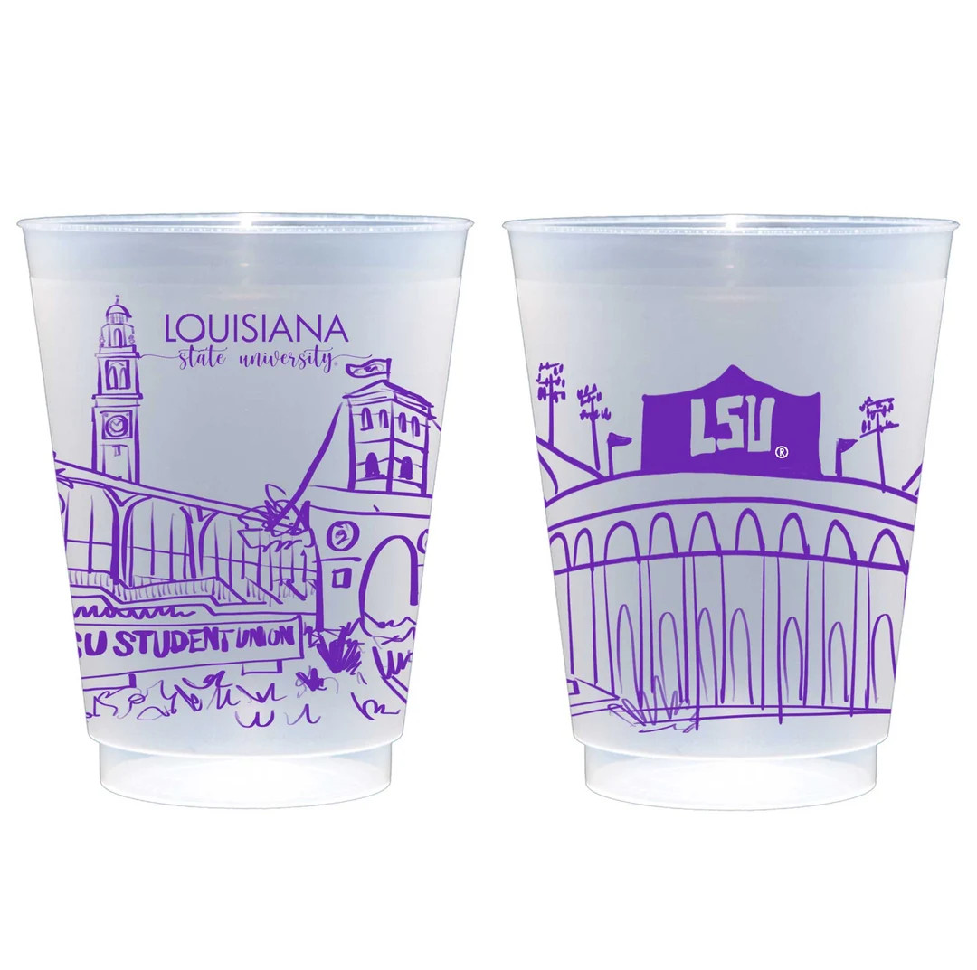 Shatterproof Roadie Cup 10 Pack {LSU Tigers-baton Rouge, Louisiana Campus Skyline} - Etsy | Etsy (US)