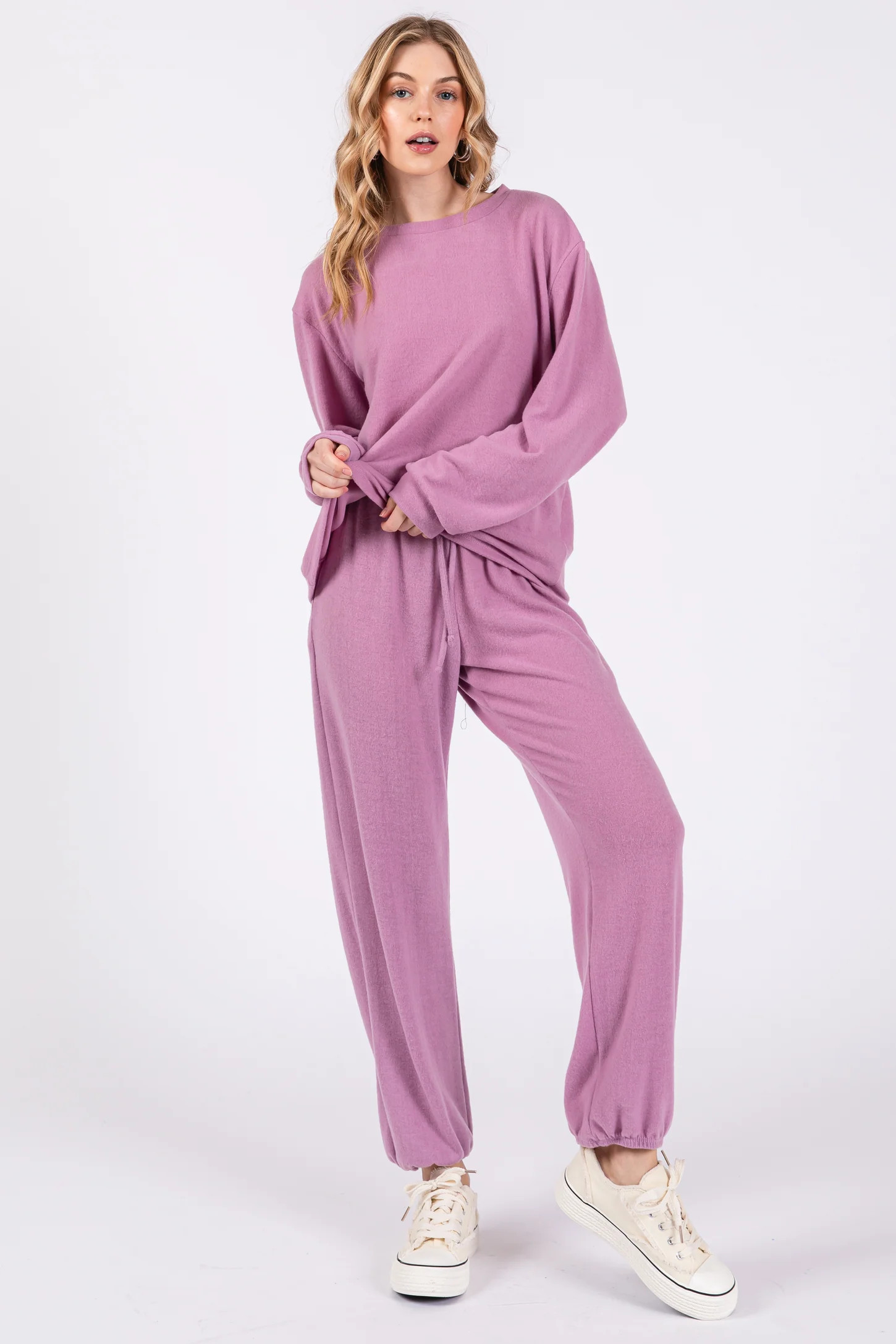 Sage Soft Knit Brushed Long Sleeve Lounge Set | PinkBlush Maternity