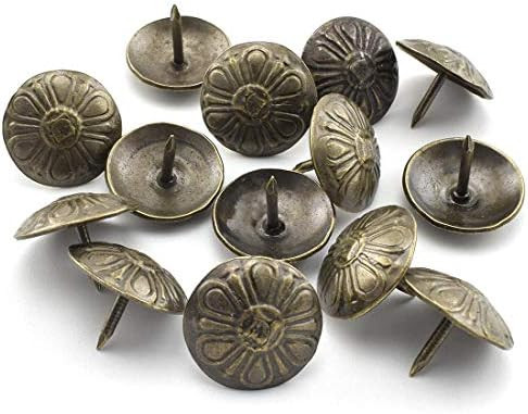 SDTC Tech 50-Pack Antique Daisy Upholstery Tacks 16mm Dia Thumb Push Pins Decorative Nails for Co... | Amazon (US)