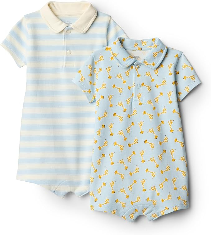 Amazon Essentials x Sofia Grainge Baby Boys' Short Sleeve Romper, Pack of 2 | Amazon (US)