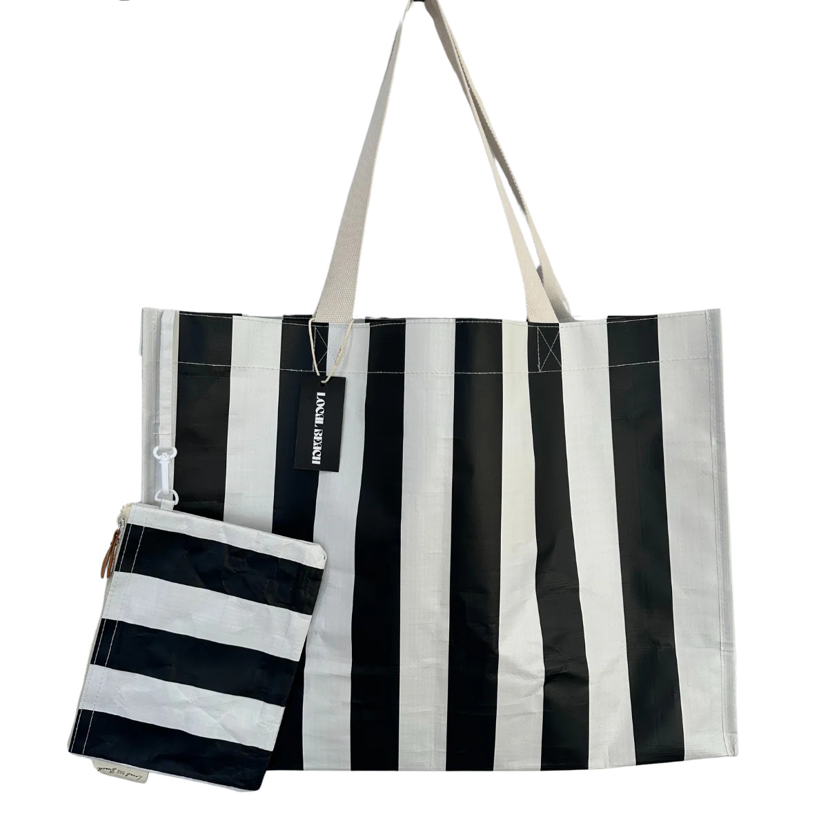 Thick Stripe XL All Day Bag with Matching Removable Pouch | Local Beach