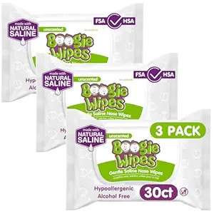 Baby Wipes by Boogie, Saline Wet Wipes for Nose, Face, Hand & Body, FSA/HSA Eligible, Made with V... | Amazon (US)