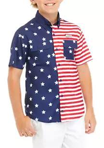 Boys 8-20 Short Sleeve Blocked Fishing Shirt | Belk