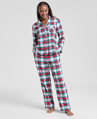 Holiday Lane Women's Merry Plaid Cotton Pajama Set, Macy's Exclusive - Macy's | Macy's