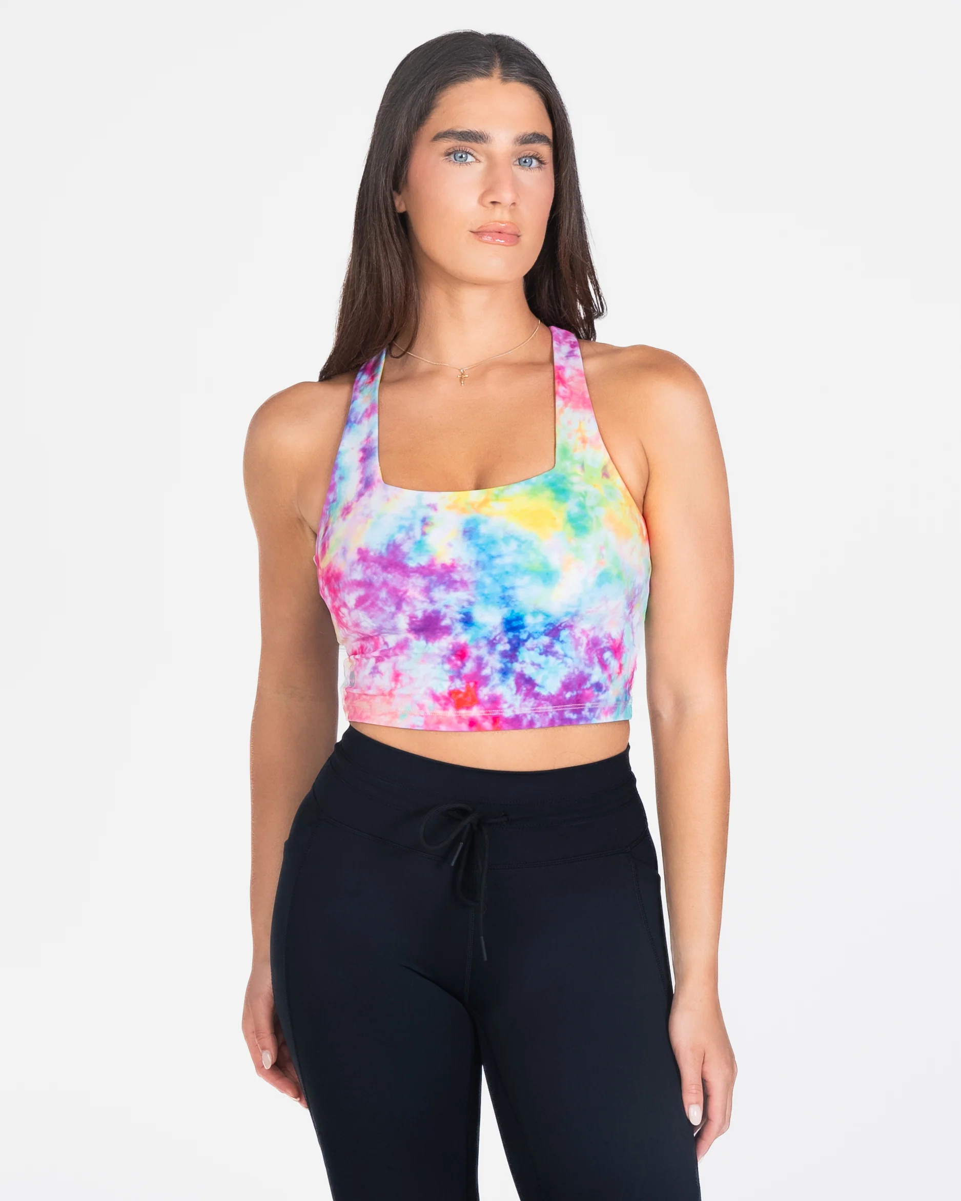 Lux Performance Crop - Rainbow Tie Dye | Senita Athletics