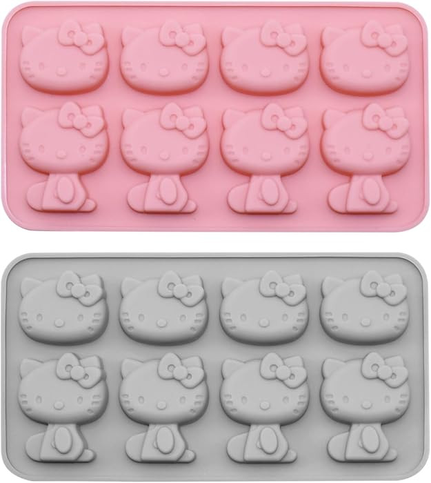 2 Packs Cute Cat Silicone Fondant Cake Mold 8-Cavity Cartoon Ice Mold Non-stick Mousse Chocolate ... | Amazon (US)